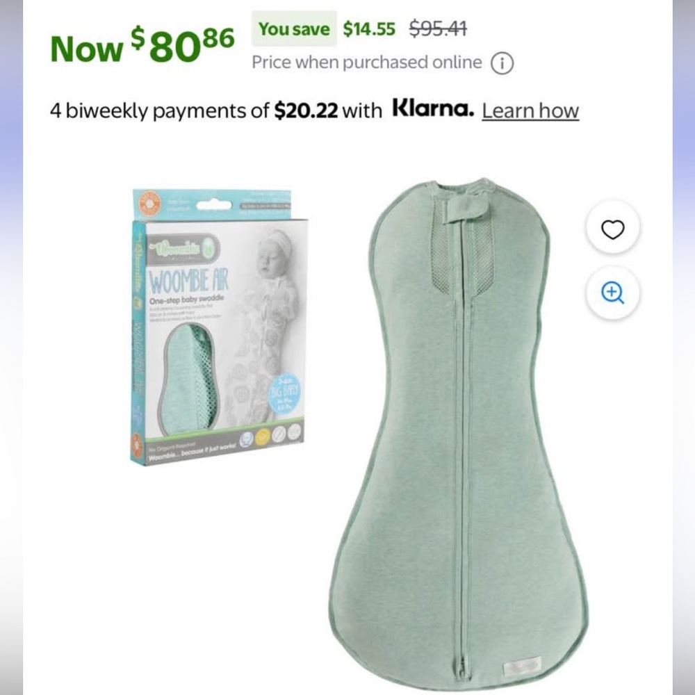 Woombie Air Baby Swaddle in Green